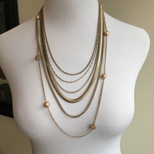 Limited gold 6 layer multi chain necklace